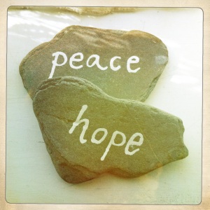 Use Tippex or paint to write significant words or phrases onto heavy stones and create paperweights